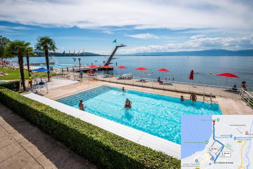 T3 Duplex Thonon Centre - Parking - Gare - Thermes Bagian luar foto